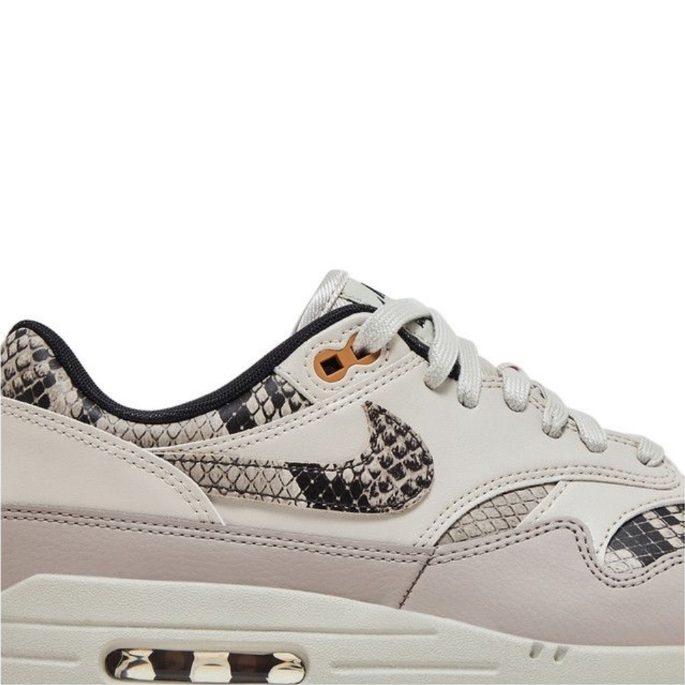 Nike Women’s Air Max 1 Leather Sneakers in Cream, Black & Tan Snake Print - Picture 14 of 14